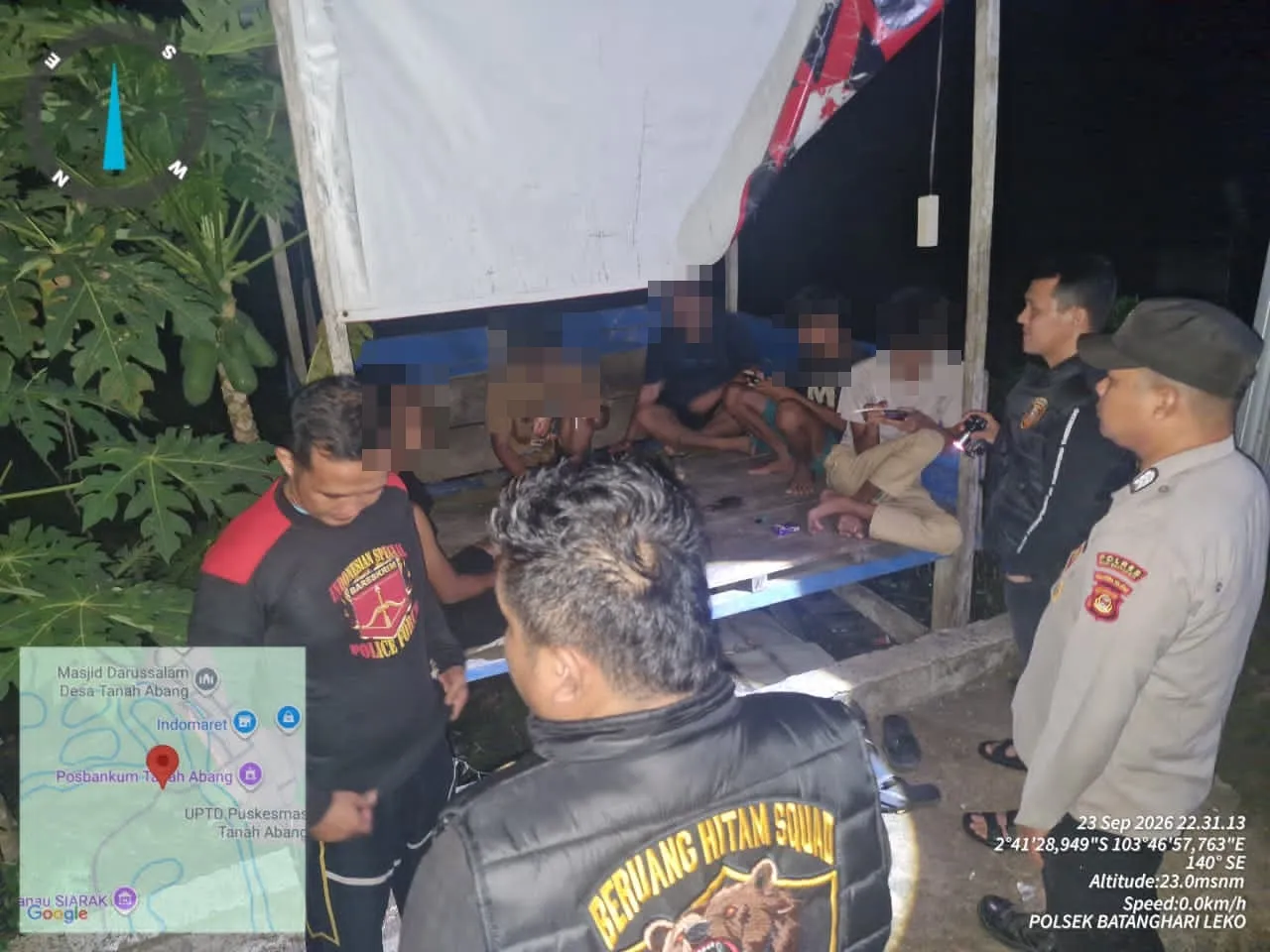 Polsek Batanghari Leko Imbau Anak dan Remaja Pulang saat Patroli Malam