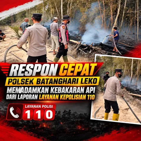 Polsek Batanghari Leko Tindak Lanjuti Laporan 110 soal Kebakaran Lahan di Tanah Abang